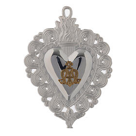 Coração votivo Ave Maria 9,5x7,5 cm
