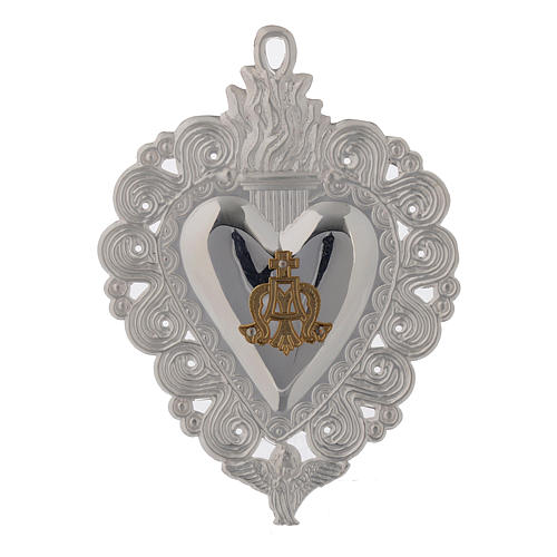 Coração votivo Ave Maria 9,5x7,5 cm 1