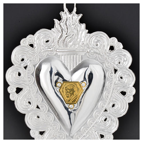 Corazón votivo Juan Pablo II 9,5 x 7,5 cm. 4
