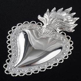 Votive heart with floral decoration 10.5x7cm s4