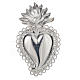 Votive sacred heart with floral decoration 11.5x7cm s1