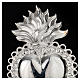 Votive sacred heart with floral decoration 11.5x7cm s2