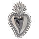 Votive sacred heart with floral decoration 16x10cm s1