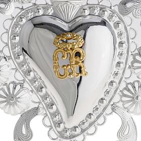 Votivgaben: <br>Votivgabe flammendes Herz mit Filigran 14x20 cm Votivgaben: <br>Votivgabe flammendes Herz mit Filigran 14x20 cm