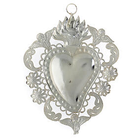 Votive sacred heart with filigree 14x20cm