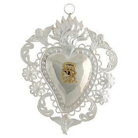 Votive sacred heart with filigree 14x20cm