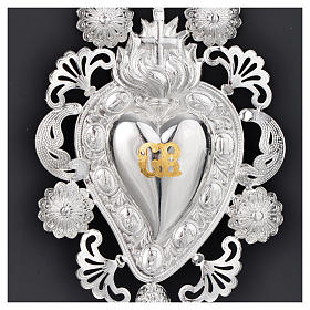 Exvotos: Exvoto Corazón llama cruz 13 x 20 cm.