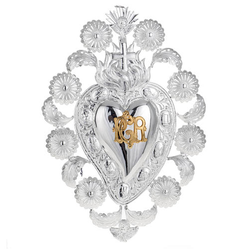 Ex voto Cuore fiamma angelo decori 22,5x34 cm 1