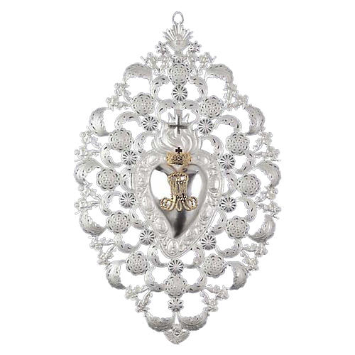 Ex voto Cuore votivo corona 3 giri filigrana 32x51 cm 1