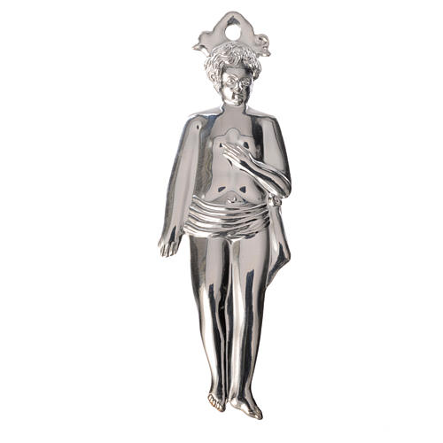 Ex-voto, child in sterling silver or metal, 12.5cm 1