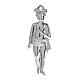 Ex-voto, young boy in sterling silver or metal, 15cm s1