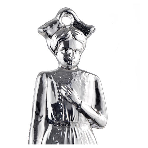 Ex-voto, young girl in sterling silver or metal, 15cm 2