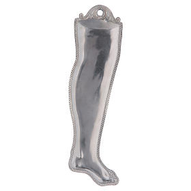 Ex-voto, leg in sterling silver or metal, 20cm