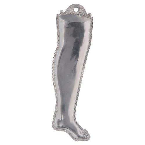 Ex-voto pierna plata 925 o metal 20 cm. 2