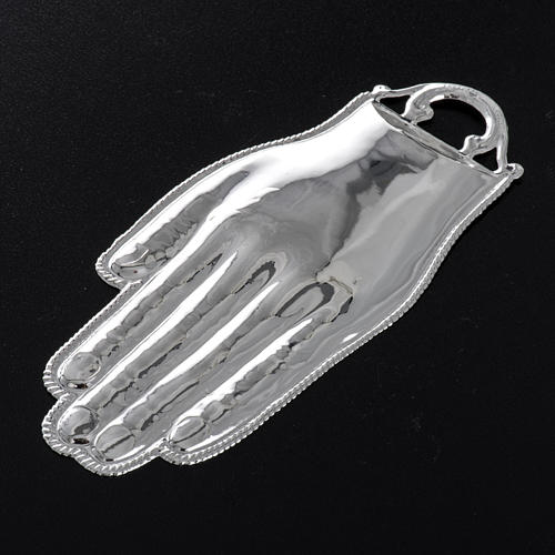 Ex-voto, hand in sterling silver or metal, 12cm 3