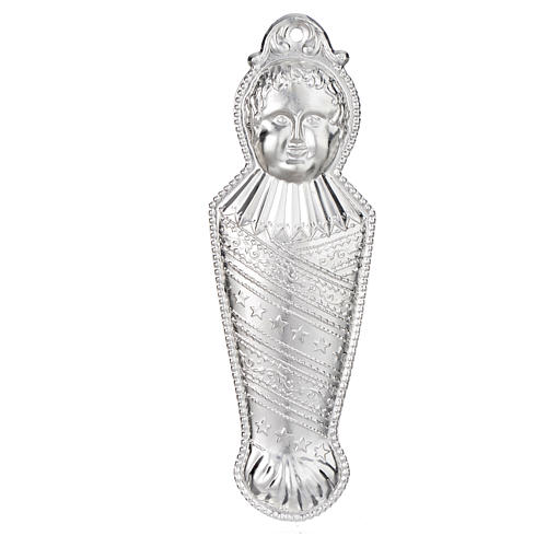 Ex-voto, newborn baby in sterling silver or metal, 19cm 1