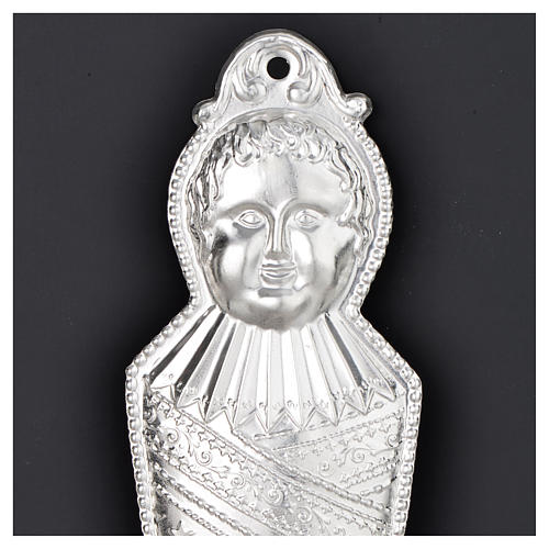 Ex-voto, newborn baby in sterling silver or metal, 19cm 2