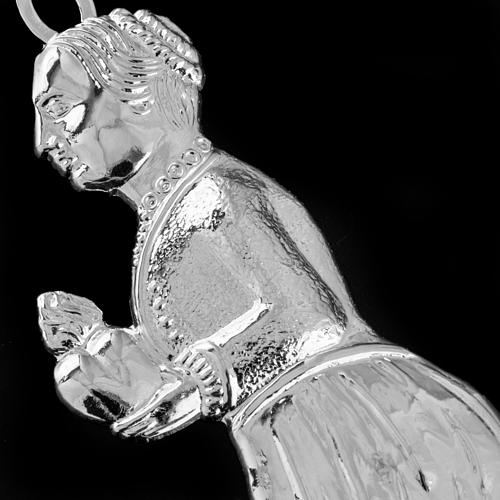 Votivgabe kniende Frau aus 925er Silber oder Metall 12 cm 2