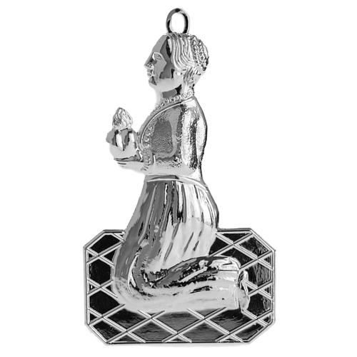 Ex-voto, kneeling woman in sterling silver or metal, 12cm 1
