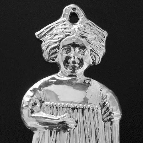 Ex-voto, little girl in sterling silver or metal, 13cm 6