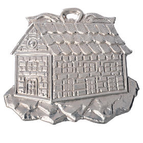 Votivgabe Haus aus 925er Silber oder Metall 8.5x10 cm