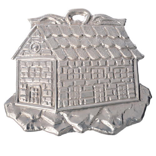 Votivgabe Haus aus 925er Silber oder Metall 8.5x10 cm 1