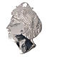 Ex-voto, woman head in sterling silver or metal, 14cm s1