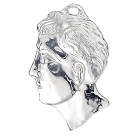 Ex-voto cabeça de homem prata 925 ou metal 13 cm