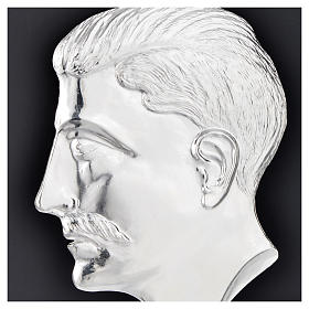 Ex-voto, male head in sterling silver or metal 15cm