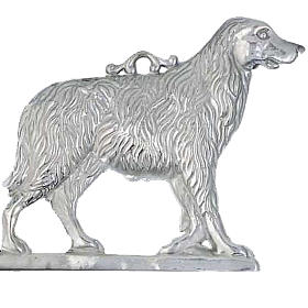 Ex voto chien avec base en argent 925 ou métal 19x19 cm
