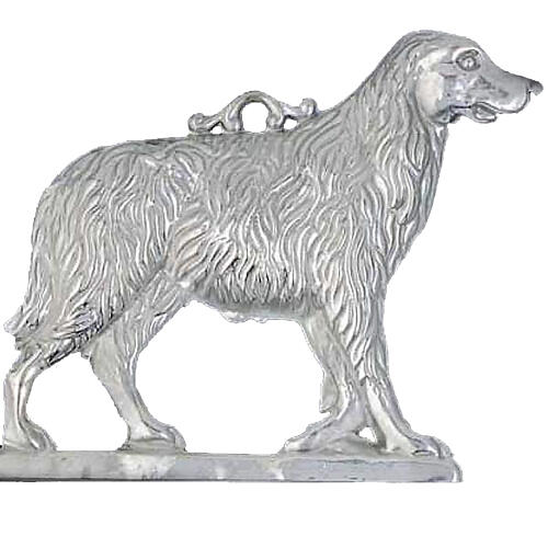 Ex-voto cão com base prata 925 ou metal 19x19 cm 1