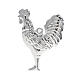 Exvoto gallo argento 925 o metallo 10x8 cm s1