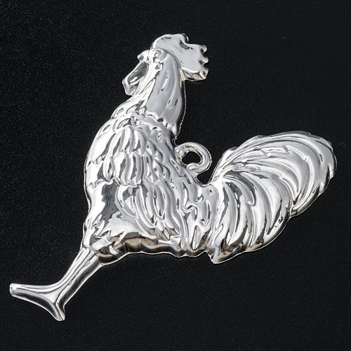 Ex-voto, cock in sterling silver or metal, 10 x 8cm 2