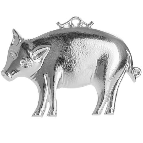 Ex-voto, pig in sterling silver or metal, 10 x 6cm 1