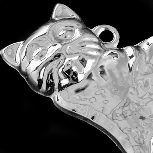 Exvoto gatto seduto argento 925 o metallo 9x6 cm 2