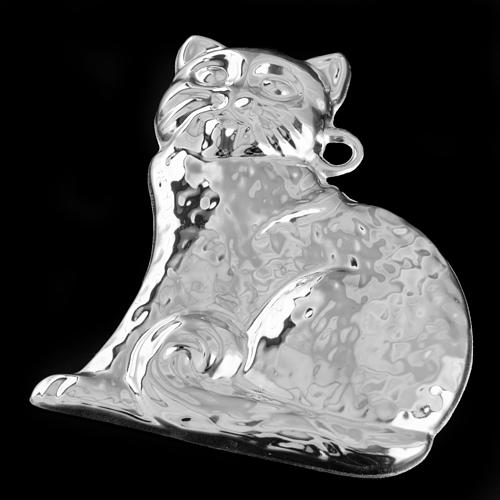 Exvoto gatto seduto argento 925 o metallo 9x6 cm 3