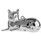 Ex voto chat allongé en argent 925 ou métal 12x6 c s1