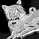 ExVoto gatto sdraiato argento 925 o metallo 12x6 cm s2
