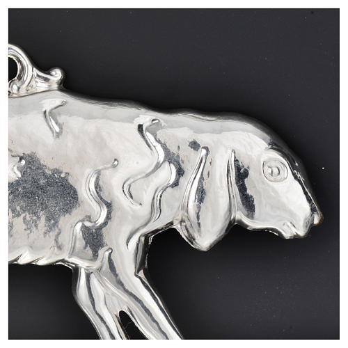 Ex-voto ovelha prata 925 ou metal 11x6 cm 2
