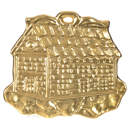 STOCK Wotum domek srebro 925 złocone 8.5x10 cm 1