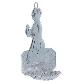 STOCK Holy water font in metal, praying woman 12 cm