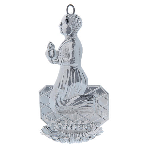 STOCK Holy water font in metal, praying woman 12 cm 1