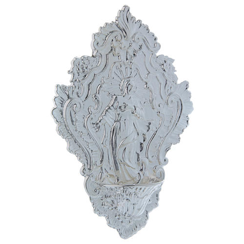 STOCK Holy water font in metal, Mary 24 cm 3