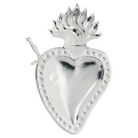 Ex-voto, heart with sword, metal, 15x10 cm