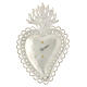Smooth ex-voto heart of 925 silver, gold plated letters s2