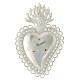 Glattes Votiv-Herz aus Silber 925 mit Jungfrau Maria Dekoration s2