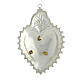 Herz-Votivgabe aus Silber 925 mit Flammen und goldfarbigem Ave Maria Symbol s2