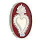 Ex-voto silver heart with flames and frame s2