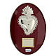 Cuadro corazón votivo plata 925 con llamas y placa personalizable s1