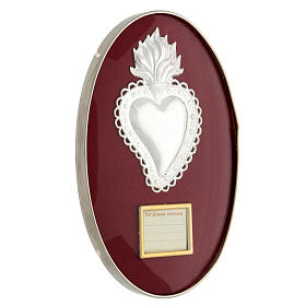 Frame with ex-voto metal heart, GR letters and customisable badge